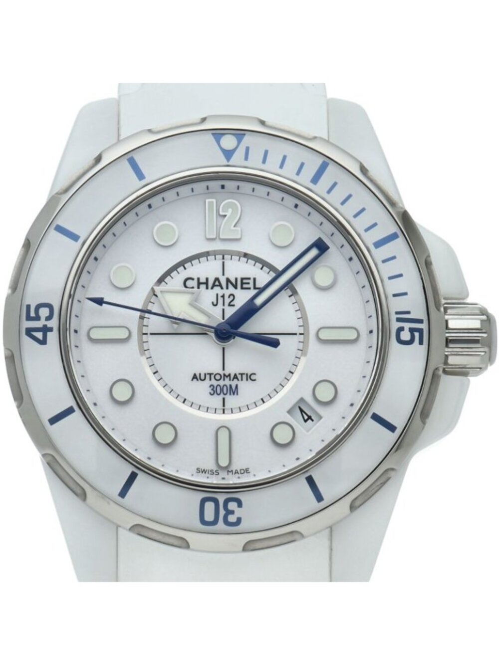Chanel Marine Watch 38 Auto Ceramic Rubber White
